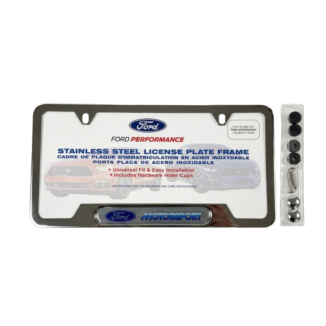 Ford Motorsport License Plate in Stainless Steel - Ford Show
